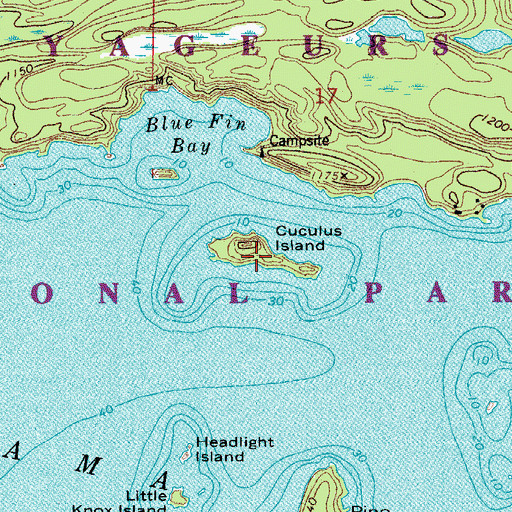 Topographic Map of Cuculus Island, MN