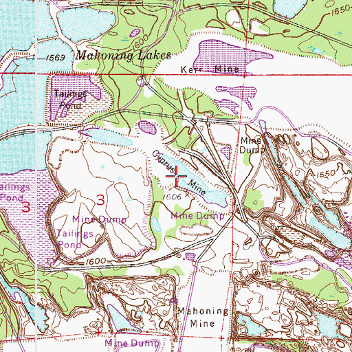 Topographic Map of Cyprus Mine, MN