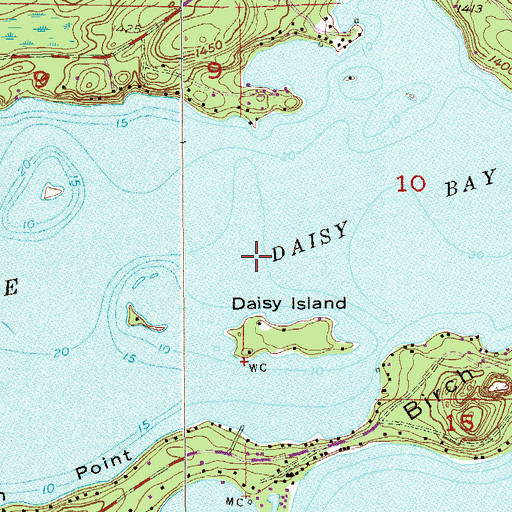Topographic Map of Daisy Bay, MN