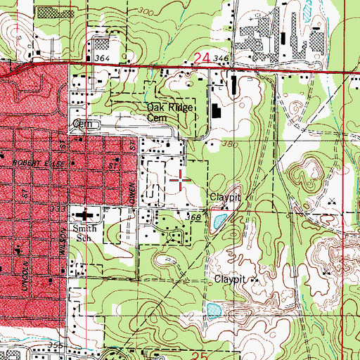 Topographic Map of Hot Spring County Medical Center, AR