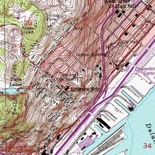 Topographic Map of Darling Observatory, MN