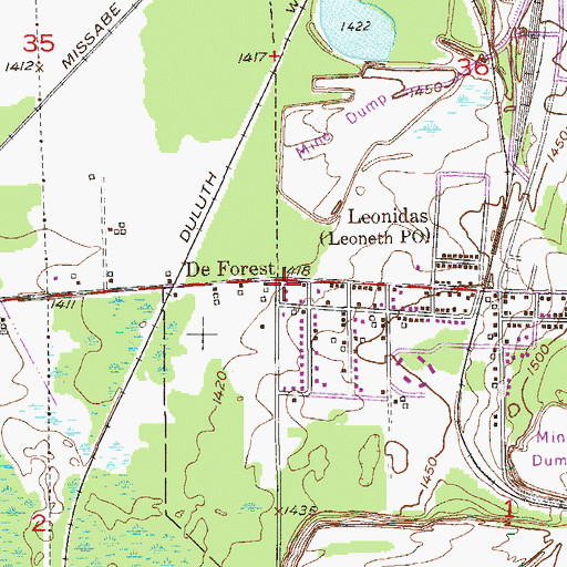 Topographic Map of De Forest, MN