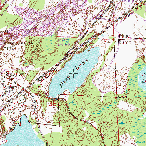 Topographic Map of Deep Lake, MN