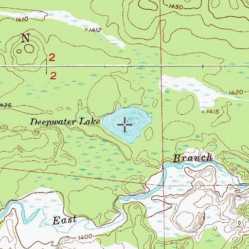 Topographic Map of Deepwater Lake, MN