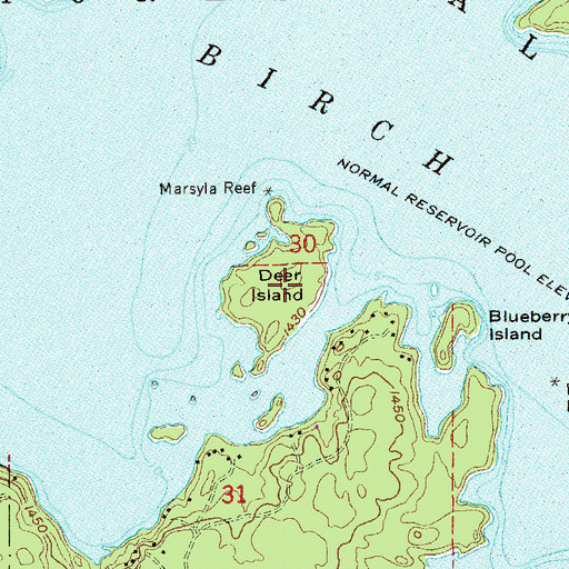 Topographic Map of Deer Island, MN