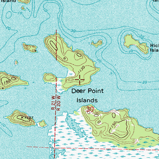 Topographic Map of Deer Point Islands, MN