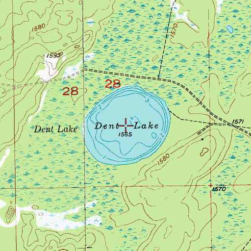 Topographic Map of Dent Lake, MN