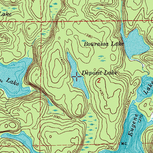 Topographic Map of Deposit Lake, MN