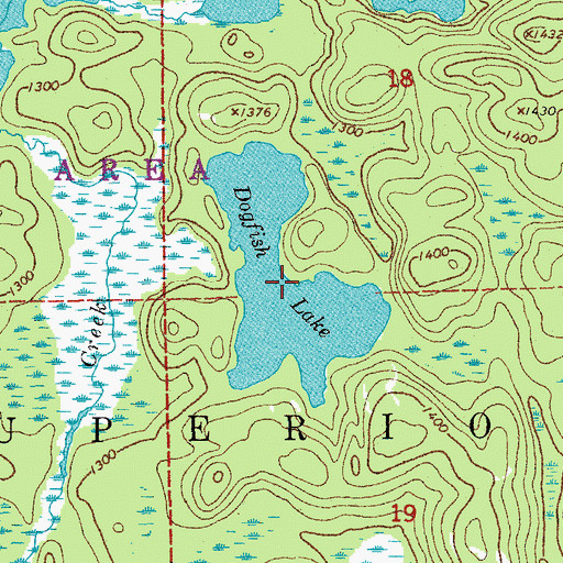 Topographic Map of Dogfish Lake, MN