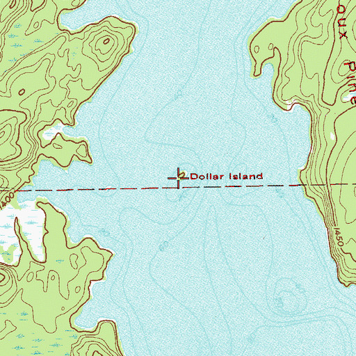Topographic Map of Dollar Island, MN