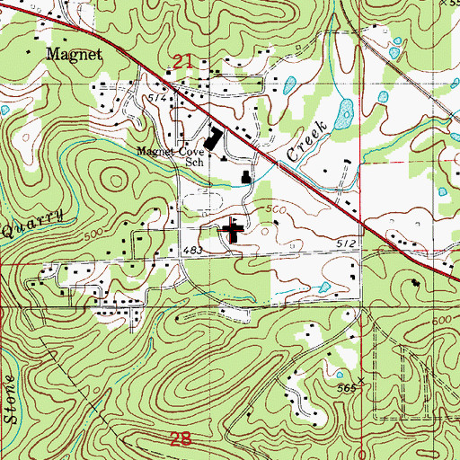 Topographic Map of Magnet Cove High School, AR