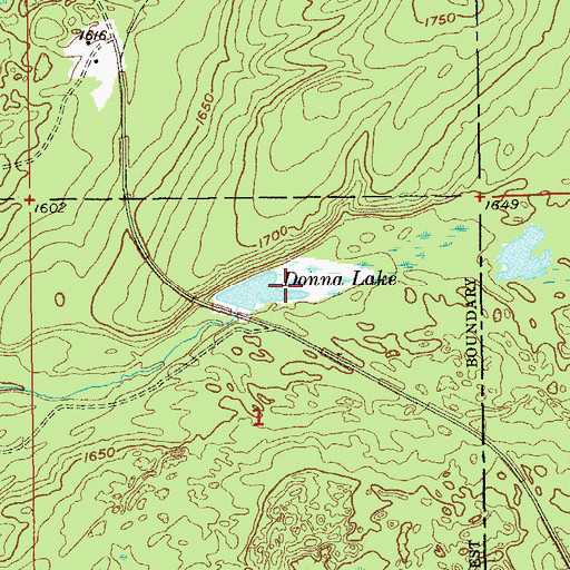 Topographic Map of Donna Lake, MN