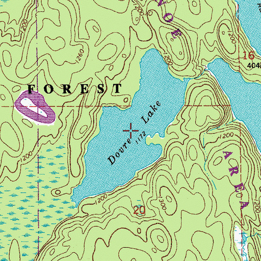 Topographic Map of Dovre Lake, MN