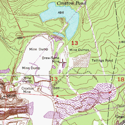 Topographic Map of Drew-Syme Mine, MN