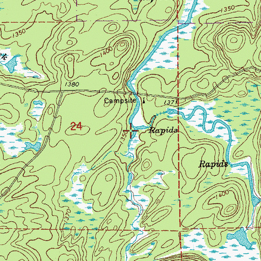 Topographic Map of Duck Creek, MN