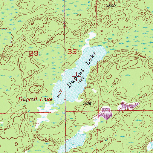 Topographic Map of Dugout Lake, MN