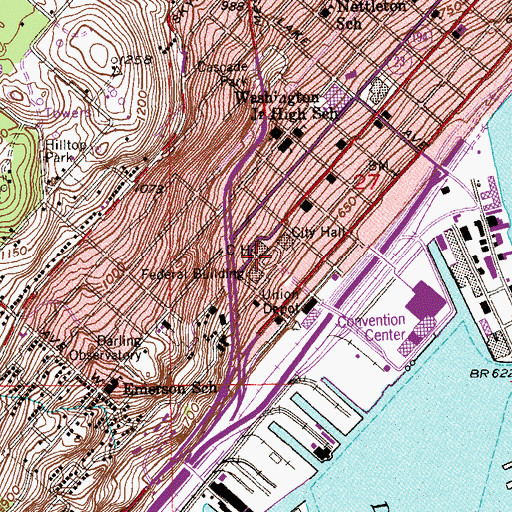 Topographic Map of Duluth, MN