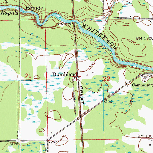 Topographic Map of Dumblane, MN