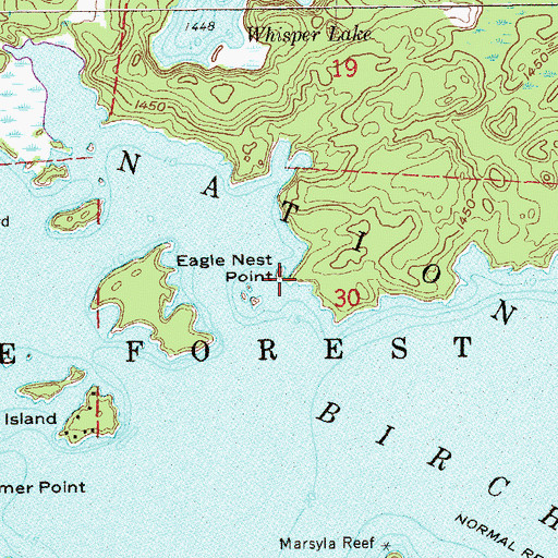 Topographic Map of Eagle Nest Point, MN