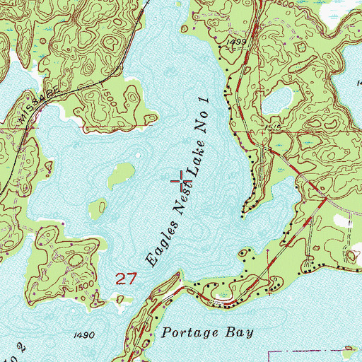 Topographic Map of Eagles Nest Lake Number One, MN