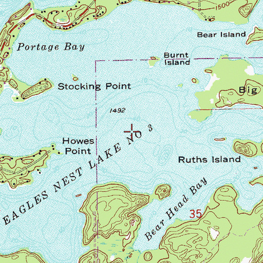 Topographic Map of Eagles Nest Lake Number Three, MN