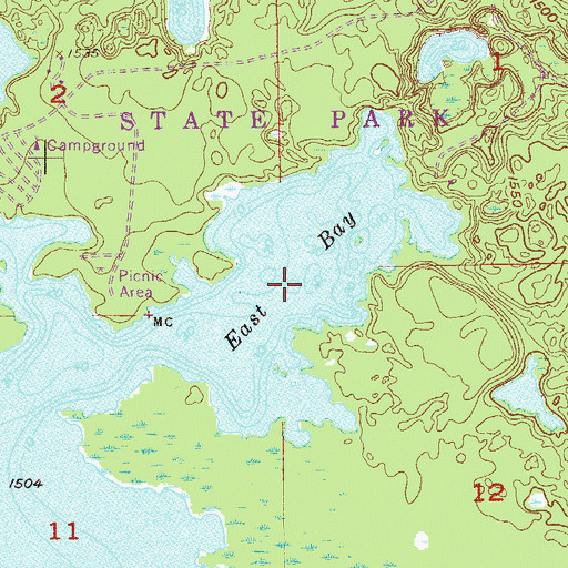 Topographic Map of East Bay, MN