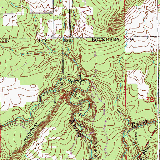 Topographic Map of East Branch Amity Creek, MN