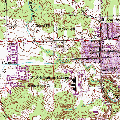 Topographic Map of East Branch Chester Creek, MN