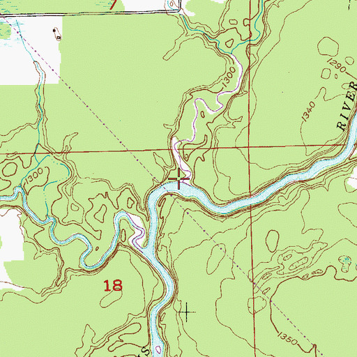 Topographic Map of East Two River, MN