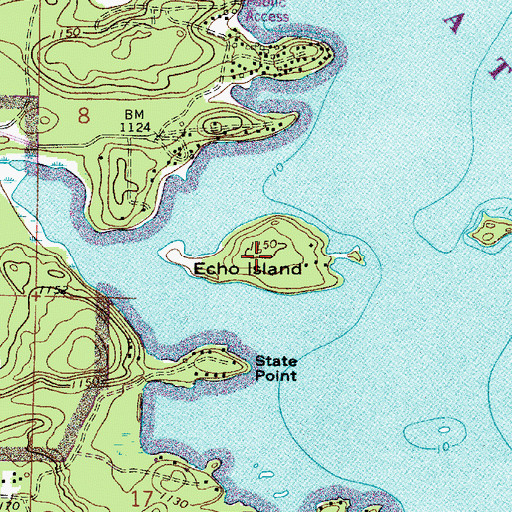 Topographic Map of Echo Island, MN