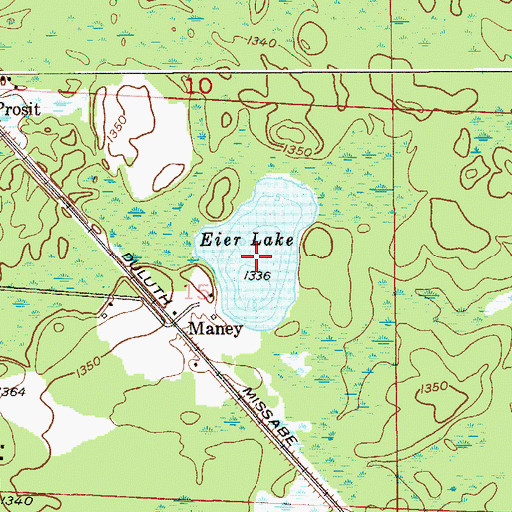Topographic Map of Eier Lake, MN