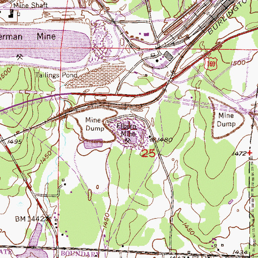 Topographic Map of Elbern Mine, MN