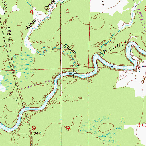 Topographic Map of Elbow Creek, MN