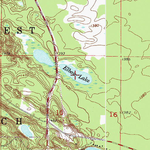 Topographic Map of Elbow Lake, MN
