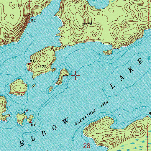 Topographic Map of Elbow Lake, MN