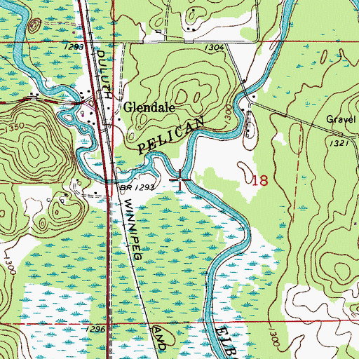 Topographic Map of Elbow River, MN