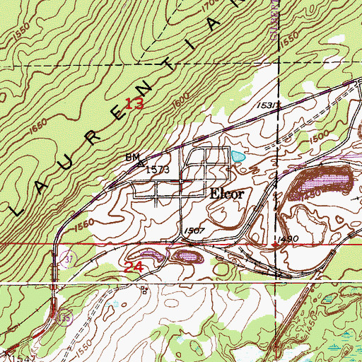 Topographic Map of Elcor, MN