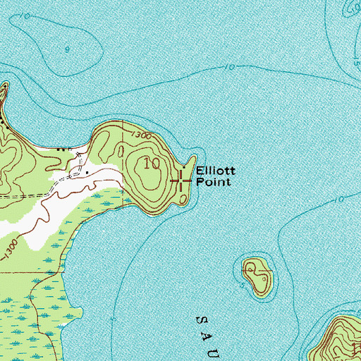 Topographic Map of Elliott Point, MN