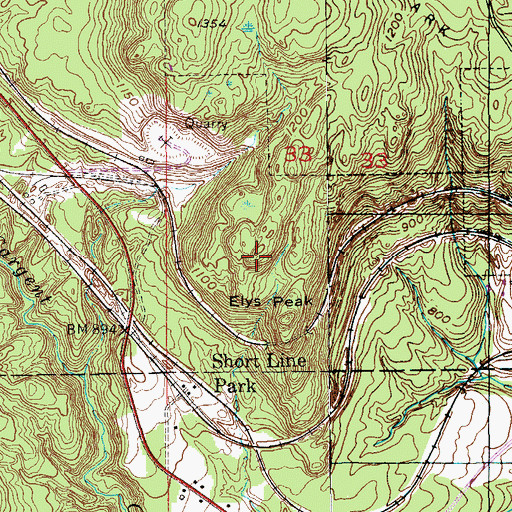 Topographic Map of Elys Peak, MN