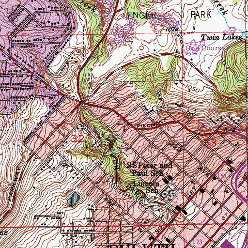 Topographic Map of Ensign School, MN