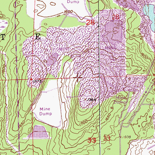 Topographic Map of Erie Mine, MN