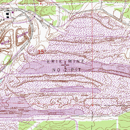 Topographic Map of Erie Mine Number Two Pit, MN