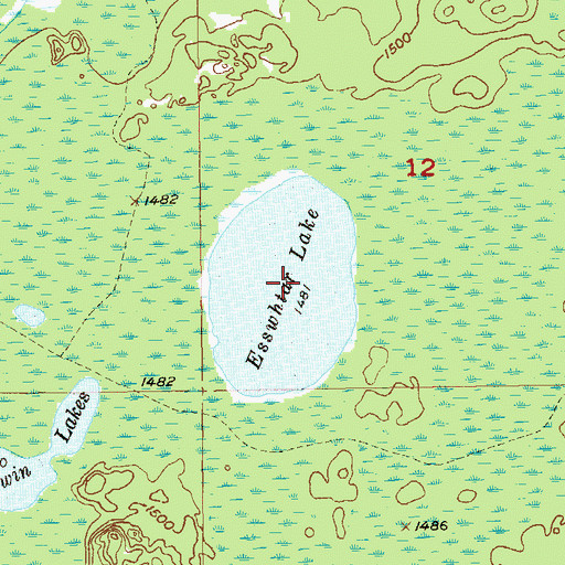 Topographic Map of Esswhtar Lake, MN