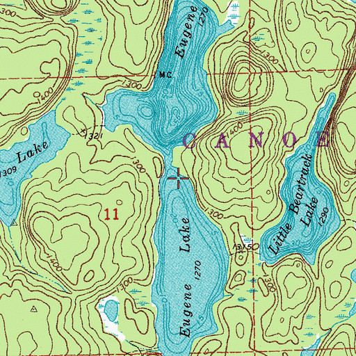 Topographic Map of Eugene Lake, MN