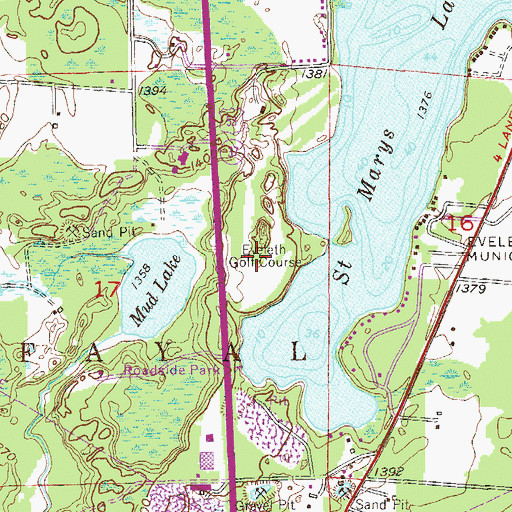 Topographic Map of Eveleth Golf Course, MN