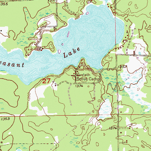Topographic Map of Eveleth Scout Camp, MN