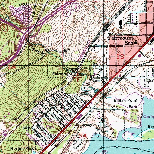 Topographic Map of Fairmount Park, MN