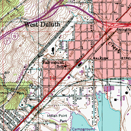 Topographic Map of Fairmount School, MN