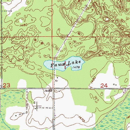 Topographic Map of Fawn Lake, MN