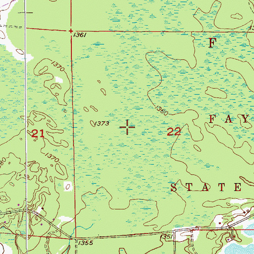Topographic Map of Fayal Township State Game Refuge, MN